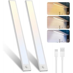 Subzonal-Reglette Led Cuisine, 30cm Sans Fil Lumic Lampe Detecteur De Mouvement, 3000k/4000k/6500k Modes De Couleur, Rechargeable Lampe De Placard Interieur Pour Armoire, Escalier, Couloir - Neuf