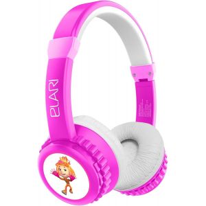 AYU-Casque pour Enfants, Pliable Durable avec limitation de Volume avec Microphone, pour Les Voyages, pour l'école, pour garçons et Filles, avec Une Collection d'inserts FixiTone (Rose) - Neuf