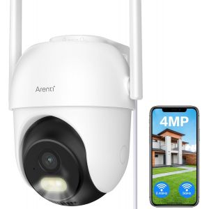 2.5K/4Mp Outdoor Wifi Surveillance Camera, 2.4Ghz/5Ghz Ip Camera, Pir Motion Detection, 355° Ptz, Colour Night Vision, 24/7, Two-Way Audio, Ip65, Sound And Light Alarm - Neuf