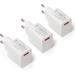 Eryi-Quick Charge 3.0 Chargeur Mural Usb,3-Pack Charge Rapide De 18w Adaptateur Secteur Usb Pour Chargeur Sans Fil 10w Qi, Ipad Pro, Tablettes, Iphone, Samsung Galaxy, Lg, Htc - Neuf