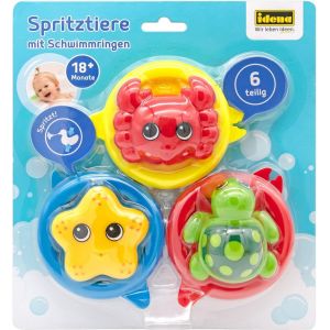 Shiba-40618 - Set De Jouets De Bain Pour Enfants, 6 Pièces De Jouets Aquatiques Avec 3 Bouées Et 3 Animaux Marins À Éclabousser[930] - Neuf