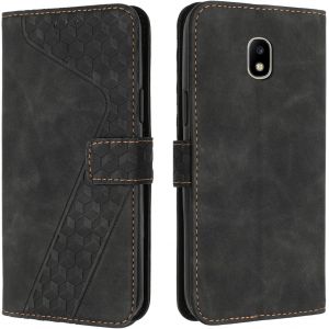 Case For Samsung Galaxy J330/J3 2017, Phone Case Samsung J330/J3 2017, Pu Leather Wallet Flip Case [Magnetic] For Galaxy J330/J3 2017 (Black) - Neuf