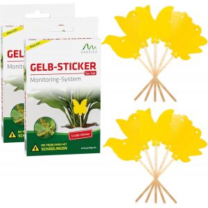 MAA-GARDIGO® Pièges Jaunes 10 pièces | Plaques Jaunes Anti-Insectes pour Plantes | Piège Collant sans Odeur pour Moucherons, Pucerons, Mouches des Fruits, Thrips | Jusqu'à 6 Mois d¿efficacité - Neuf
