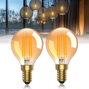 Yemaesre-4w Millésime Ampoule Led E14 Blanc Chaud 2200k Equivalent 40w Rétro Ampoule Petit Culot À Vis Ampoule Filament G45/P45 Boule De Golf Ampoules E14 Pour L'éclairage Décoratif-2 Paquet - Neuf