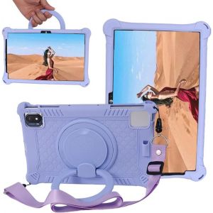 Coque Pour Doogee U9/U10/U10 Pro Tablet, Support Rotatif Stand Silicone Antichoc L&eacute;ger Housse De Protection Pour Doogee U9/U10/U10 Pro Tablet 10,1 Pouce, Violet - Neuf