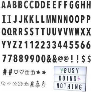 96 Pièces Lettres Pour Light Box,A4 Diy Lettres Noires Chiffres Et Lettres Lumineuses Décoratives Chiffres Et Lettres Symboles Cinématiques Pour Lettre Pour Décorer Chambre/Cadeau/Anniversaires - Neuf