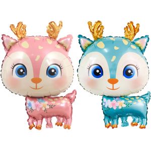 2 Ballons En Forme De Cerf - Aluminium,Animaux Mignons,Pour Filles,Amusants,D&eacute;coration De F&ecirc;te Sur Le Th&egrave;me Des Animaux - Neuf
