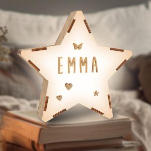 Vintiun Veilleuse B&eacute;b&eacute; Personnalis&eacute;e, Lampe Veilleuse Enfant D'&eacute;toile 16,5x16,5x6cm - Cadeau Bebe Naissance Personnalis&eacute; - Lampe De Chevet Chambre Led, Decoration Chambre Bebe, Garcon Et Filles - Neuf
