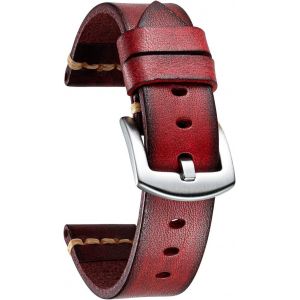 Eryi-Bracelet Montre En Cuir Tanné Dégradé Pour Homme Femme Bracelets De Montres De Remplacement 18mm 20mm 22mm 24mm 26mm Bracelet Montre Rétro Vintage En 7 Couleurs Avec Boucle En Acier - Neuf