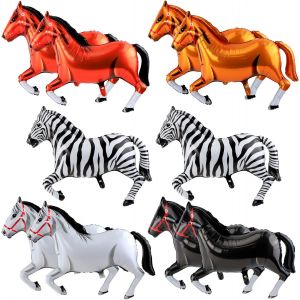 ChicSlick-Lot De 10 Cheval D'Aluminium Ballons, Ballon Gonflable Cheval Géant, Ballons Cheval Pour Enfants, Decoration Anniversaire Theme Chevaux[X1407] - Neuf