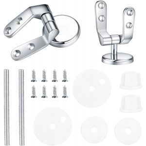 Charniere Abattant Wc, Kit Fixations Remplacement Pour Wc Abattant, Charnière Wc Fixations, Pour Sièges De Toilette En Résine De Bois - 2 Pcs - Neuf
