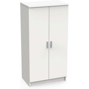 JEXNOVASHOP-Meuble Chaussure &iquest; Rangement de 21 Paires de Chaussures gr&acirc;ce &agrave; 6 Etag&egrave;res Amovibles &iquest; Armoire Fabriqu&eacute; en France, Blanc - Neuf