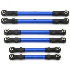 R&eacute;glable Avant Et Arri&egrave;re Pull Rod Link Tie Rod Rod Steering Rod Pour Hoss/Slash/4wd Rc Car Upgrade Parts Bleu - Neuf