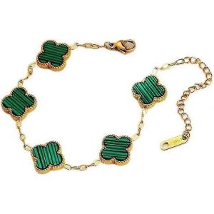 Saint-Valentintr&egrave;fle &Agrave; Quatre Feuilles Bracelet &Agrave; Cinq Fleurs Tr&egrave;fle Femelle Paon Blanc Fritillaire 18 Carats Bracelet En Or Rose Mode Blanc Clover_Spmyv - Neuf