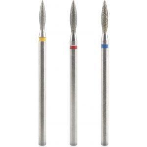 Lot De 3 Forets &Agrave; Ongles Diamant Pour Enlever Les Cuticules 3/32"" Pour Machine &Eacute;lectrique, Lime &Agrave; Ongles, T&ecirc;te De Polissage En Gel (3 Embouts En Tungst&egrave;ne En Forme De Flamme) - Neuf
