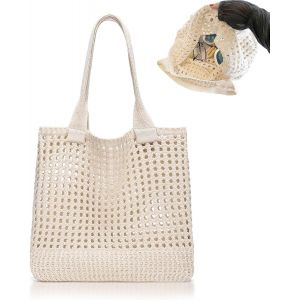 Sac De Plage Femme,Sac Fourre Tout,Sac Ete Femme,Sac Boheme,Simplicité Élégante,Léger Et Portable,Convient Pour Le Shopping,L'Assortiment De Vêtements,Les Voyages,Les Étudiants(Grande Taille[H2410] - Neuf