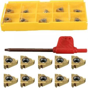 Lot de 10 lames rotatives CNC en carbure 11IR A60 pour tournage, filetage pour acier, pour tours et fraiseuses. - Neuf
