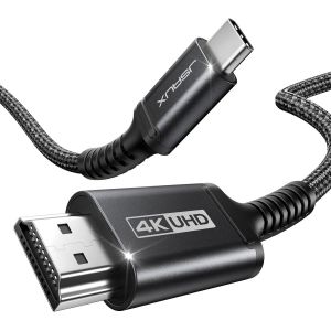 ERYI-Câble Usb C Vers Hdmi 4K 3M, Cable Usb Type C Hdmi 4K Uhd (Compatible Thunderbolt 3) Pour Macbook Pro 2018/2017, Ipad Pro 2018/Air 2020, Samsung Galaxy S20/S10, Surface Book 2, Huawei P40 Noir - Neuf