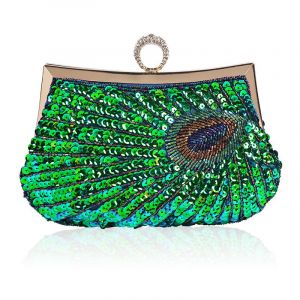 Sac de soir&eacute;e &agrave; paillettes pour femme - Pochette florale de mari&eacute;e, sac &agrave; main scintillant, petit sac &agrave; bandouli&egrave;re brillant avec cha&icirc;ne d&eacute;tachable - Neuf