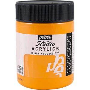 Acrylique Fine Studio Acrylics - Peinture Acrylique Orange - Orange Fluorescent - 500 Ml - Neuf