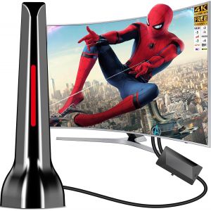 MEVRONISSHOP-Antenne TV int&eacute;rieur,Antenne TV Int&eacute;rieur Puissante TNT HD 2026,Antennes TNT Int&eacute;rieur Amplifi&eacute;e pour T&eacute;l&eacute;viseur Intelligent,Compatible DVB-T2 4K 1080P pour Cha&icirc;nes Locales Gratuites,Bas - Neuf