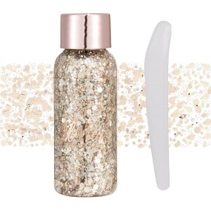 KALANKA-Visage corps Glitter gel avec cuillère Mermaid sequin auto - adhésif Glitter, gros bloc Glitter yeux lèvres ongles cheveux Glitter, brillant Halloween Glitter 1oz (#103 Champagne) - Neuf