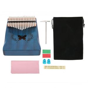 Kalimba A 17 Touches, Mini Piano A Pouce Portable, Jouet, Cadeau D'anniversaire, Fournitures, Papillon Bleu - Neuf