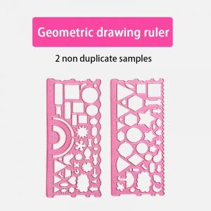 Ensemble de pochoirs de dessin de spirographe géométrique,modèle de peinture,règle,artisanat d'art créatif,jouet éducatif pour enfants,cadeau pour filles et garçons - Type 2pcs pink - Neuf
