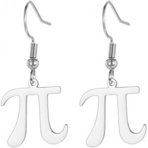 Kal-Boucles D'oreilles Délicates Symbole Pi Pendentif Symbole Mathématique Pi Bijoux En Acier Inoxydable Pour Femmes Et Hommes En Matière Mathématiques Physique Science Et De Technologie - Neuf