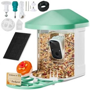Cam&eacute;ra De Nourrisseur D'oiseaux Intelligent-Duoku-2k Hd-Ia 10.000+Esp&egrave;ces-Solaire-Capture Automatique-Notification-Vert - Neuf