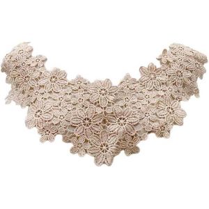 Kal-Col En Dentelle Brodée Col En Dentelle Appliqué Fleur Dentelle Patchs Brodés Amovibles Encolure En Dentelle Col Élégant Insert De Col Femme Pour Couture Beige Taille Unique - Neuf