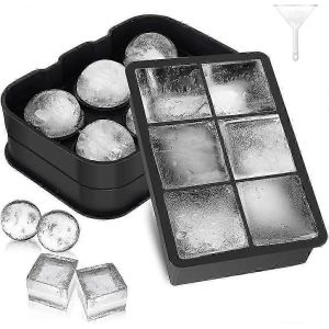 Moule À Glaçons,2 Pièces Grand Moule À Glaçons En Silicone Avec Couvercle Glaçon,1 Carré - Neuf