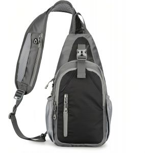 nzqaf-Sac Bandoulière Homme Femme, Sac de Poitrine Nylon, Petit Sling Bag avec Bandoulière Réglable, Sacoche Bandoulière avec Multipoches, Sac à Dos Léger pour Voyage Sports de Plein Air - Neuf