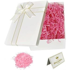 Trahoo-Bo&icirc;te Cadeau Avec Couvercle - 29 X 21 X 10,5 Cm - Bo&icirc;te Cadeau D'anniversaire, Carte De V?ux, Raphia Hamper Shreds Pour Mariage, Anniversaire, No&euml;l - Neuf