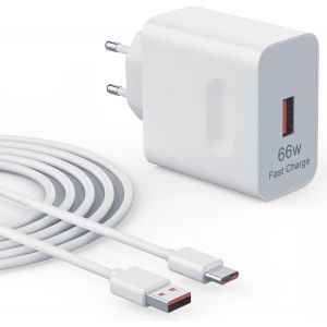 Chargeur Usb 66 W Rapide Compatible Avec Honor 300 200 100 90, Magic 7 6 5 4 Pro Lite, Pad X9 X8, Huawei Mate 60 50 40 30 Pro, Pura 70 60 50 40 30 Lite Avec Câble De Charge Type C De 6 A 1 M - Neuf