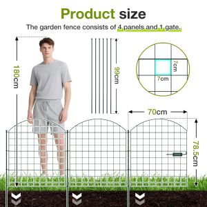 5X Cl&ocirc;ture pour &eacute;tang Cl&ocirc;ture m&eacute;tallique &Eacute;l&eacute;ments de cl&ocirc;ture Arc inf&eacute;rieur Cl&ocirc;ture de jardin Portail de jardin Cl&ocirc;ture Arc sup&eacute;rieur Vert - Neuf