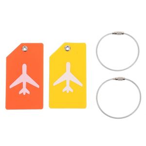 Lot de 2 étiquettes de bagages durables ¿ Étiquettes de voyage personnalisables pour une identification facile ¿ Parfaites pour les voyageurs - Neuf