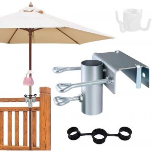 Pince De Fixation Parasol,Support Fixation Parasol Balcon,Support Parasol Balustrade,Support Parasol Table,Porte Parasol Balcon,Clip De Fixation Parasol (B) - Neuf