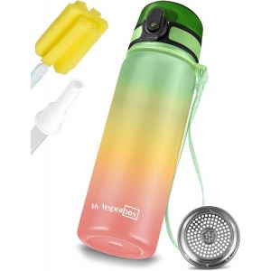 - Gourde Thermos En Acier Inoxydable Anti-Fuite - Avec Paille Ou Passoire - 400 Ml, 600 Ml - Sans Bpa - Pour La Maternelle, L'école (Arc-En-Ciel 600 Ml) - Neuf