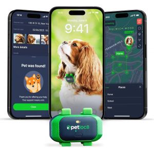 JGD-Traqueur GPS pour chien avec alertes intelligentes et g&eacute;o-cl&ocirc;ture &iquest; Collier de suivi de localisation en temps r&eacute;el avec application, carte SIM int&eacute;gr&eacute;e, imperm&eacute;able et l&eacute;ger, batterie jusqu'&agrave; - Neuf