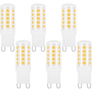Ampoule G9 Led 4W Blanc Neutre 4000K, 400Lm, Équivalent Halogène G9 40W 33W, 360 Degrés, Ac 220-240V, Led Lampe Neutre Pour Lumière Miroir, Lampe De Table, Non-Dimmable, Lot De 6[AMP741121] - Neuf
