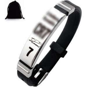 Trahoo-1 Pièces Bracelet Set,Bracelet Étoile De Football Avec Sac En Velours Noir,Acier Inoxydable Pendentif En Jersey De Football,Bracelet Pour Homme,Unisexe Bijoux Pour Fans De Football - Neuf