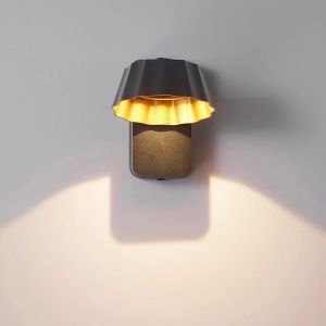 E27 Moderne Applique Murale Int&eacute;rieur Minimaliste Creative Nordique 12W &Eacute;l&eacute;gante en Applique Murale Martel&eacute; et Laiton Classique en Forme de P&eacute;tales Lampe Murale (Noir) - Neuf