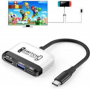 LORANKA-Station d'accueil pour Nintendo Switch OLED, adaptateur TV 3 en 1 avec HDMI 4K, port USB 3.0, charge de type C 100 W, station d'accueil portable de voyage, pour Samsung Dex S23, MacBook - Neuf