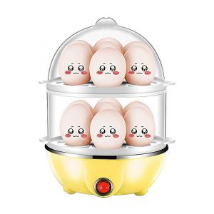 Cuiseur À ?Ufs Double Couche Capacité De 14 ?Ufs Cuiseur À ?Ufs Durs Bouilloire À ?Ufs Électrique Anti-Sec Avec Tasse À Mesurer De 40 Ml Légumes À La Vapeur - Neuf