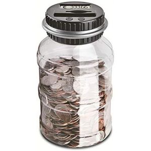 Loc-Box D'Économie D'Argent, Boîte À Compter 1.5L / 1.8L Tirelire Tirelire Comptage Numérique Affichage Lcd Grande Capacité Cadeau De Noël Pour Enfants (1.8L Argent, Aucune Fonction Noctilucent) - Neuf