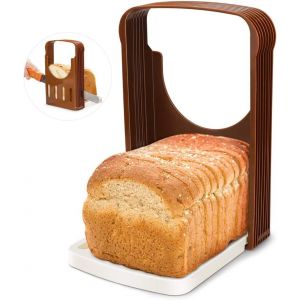 Trancheuse à pain, trancheuse à pain pliable et réglable, coupe rapide, épaisseur uniforme, couteau à pain, trancheuse à sandwichs et bagels, coupe-pain - Neuf