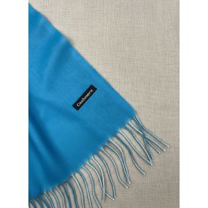 Promotion ! &Eacute;charpe Cachemire 'epur&eacute; Cachemire' Bicolore Bleu 2 Tons - 200x70 Cm - Neuf