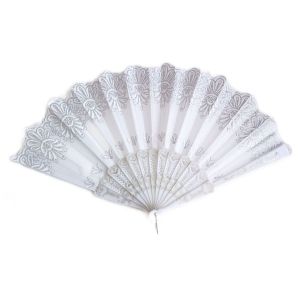 Promotion ! &Eacute;ventail Cr&eacute;ateur 'carmen' Blanc Argent&eacute; - 23 Cm - Neuf