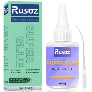 Super Colle Extra Forte,50g Colle Instantanée Résistante à l'Eau & Chaleur,Colle Cyanoacrylate Adhésif Puissant & Séchage Rapide pour Réparation de Matériaux Divers - Neuf